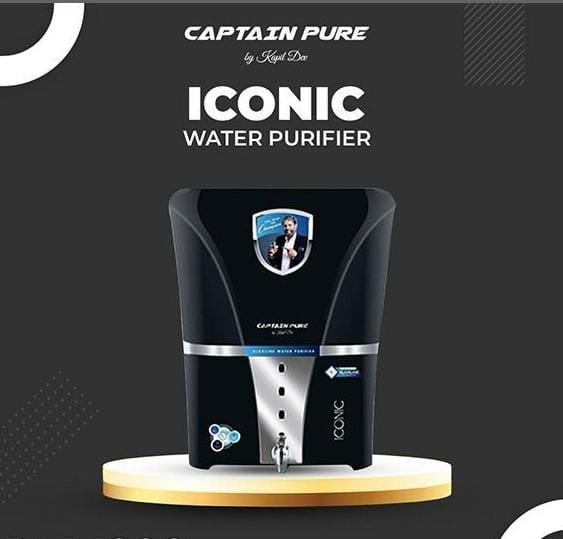 Captain Pure Iconic Water Purifier, 12 Liters Capacity, Black