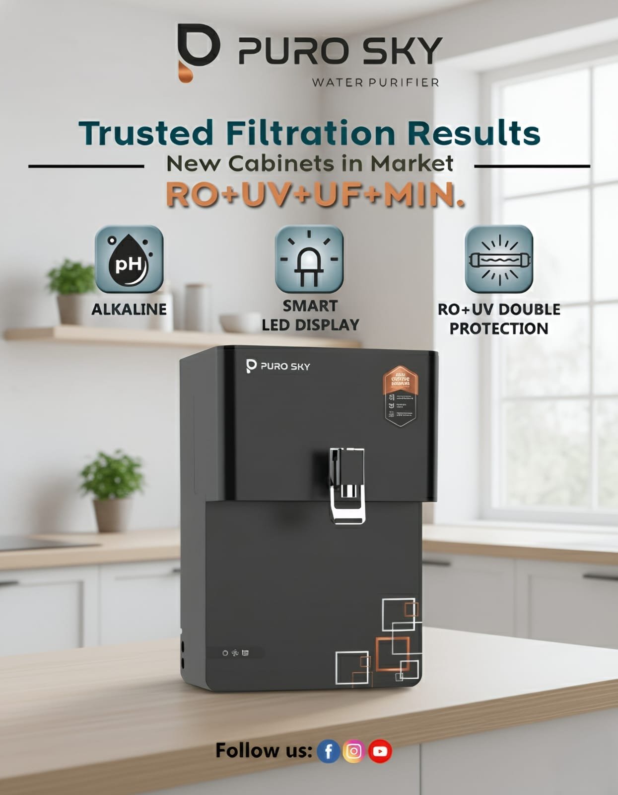 PUROFIC RO + UV + UF + TDS Control Water Purifier