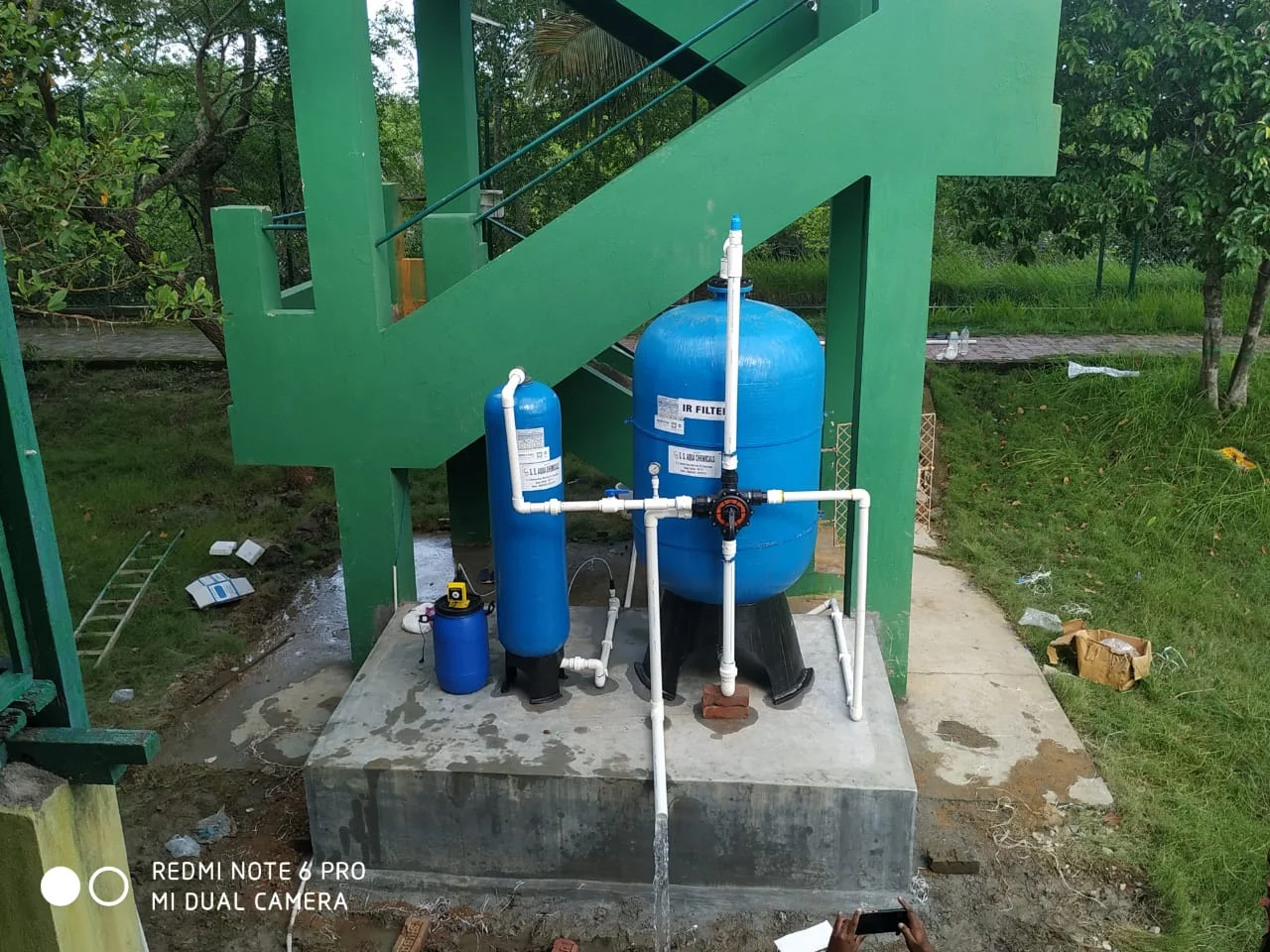 Iron removal filter installation