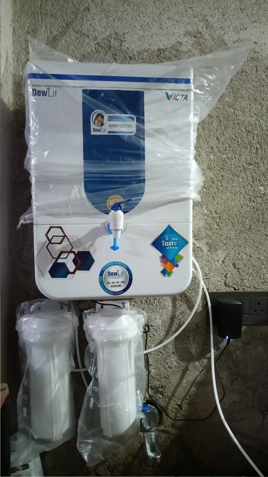 Freshly installed RO purifier